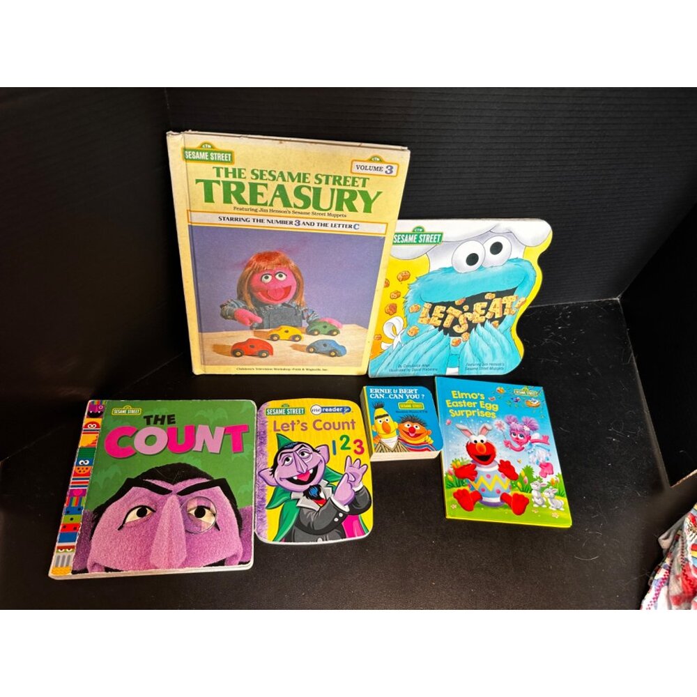 Lot of 6 Sesame Street books Count Bert Ernie Treasury Elmo Cookie Monster